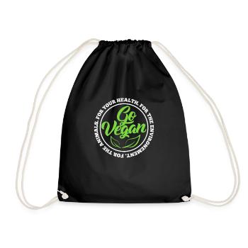 Cadeau végétalien végétalien pour le bien-être des animaux - Sac de sport léger - noir - Devant