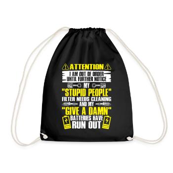 Attention, je suis en panne, mon peuple stupide Filte - Sac de sport léger - noir - Devant