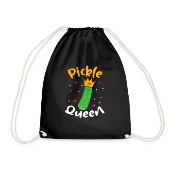 Cucumber pickle queen - Drawstring Bag - black - Front