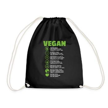 Vegan Vegan Veganism Vegan Gift - Drawstring Bag - black - Front