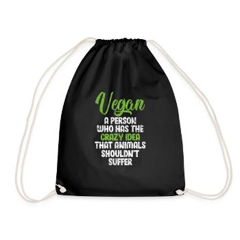 Vegan Vegan Veganism Vegan Gift - Drawstring Bag - black - Front