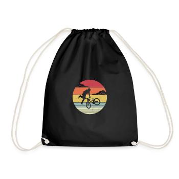 Dirt Jump Vintage Retro Bike Design Geschenk - Turnbeutel - Schwarz - Vorne