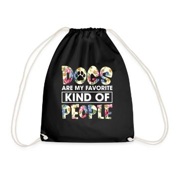 Les chiens sont mon genre préféré de personnes Funny Flower - Sac de sport léger - noir - Devant