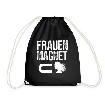 FRAUEN MAGNET GESCHENKIDEE LUSTIG MACHO - Turnbeutel - Schwarz - Vorne