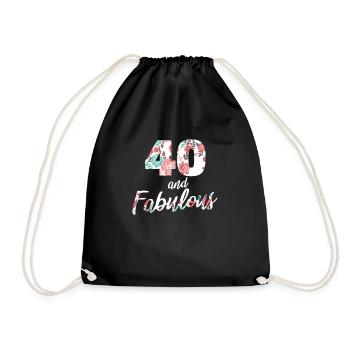 40th birthday - Drawstring Bag - black - Front