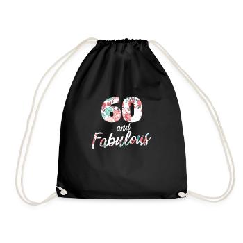 60. Geburtstag 60 Jahre Birthday Geschenk - Turnbeutel - Schwarz - Vorne