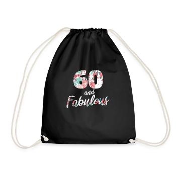 60th birthday - Drawstring Bag - black - Front