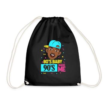 90s hip hop - Drawstring Bag - black - Front