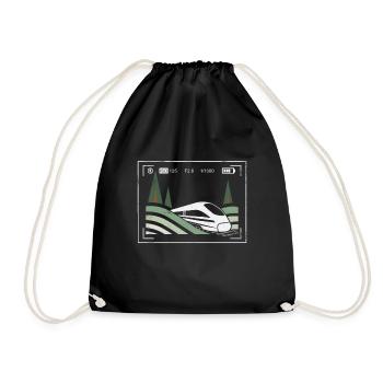 Trainspotting Railway Train Photography Gift - Drawstring Bag - black - Front