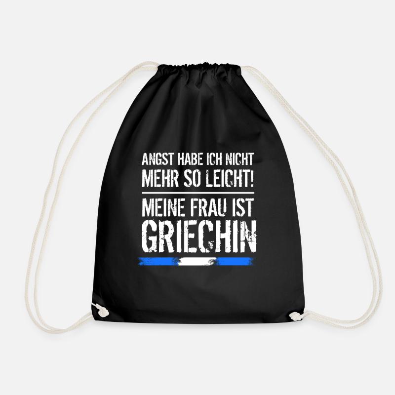 Griechische Frau Griechin | Griechenland Geschenk - Turnbeutel - Schwarz
