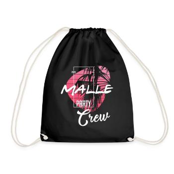 Malle Party Crew Outfit Mallorca Urlaub Design - Turnbeutel - Schwarz - Vorne