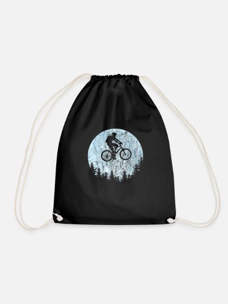 Mountainbike Mond MTB Mountainbiker Geschenk - Turnbeutel - Schwarz