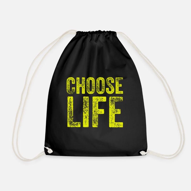 CHOOSE LIFE GEORGE WHAM YOG GIFT - Drawstring Bag - black