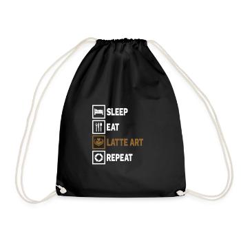 Latte Art Barista Coffee Milk Foam Art - Drawstring Bag - black - Front