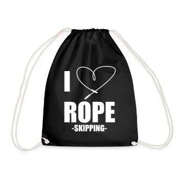 I Love Rope Skipping Seilspringe Seilhüpfen - Turnbeutel - Schwarz - Vorne