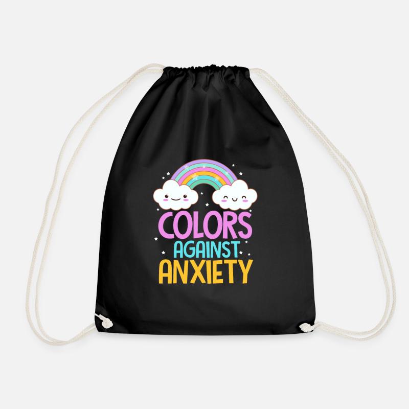 Anxiety Angst Depressiv Ängstlich Geschenk - Turnbeutel - Schwarz