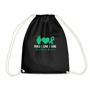 Anxiety Anxious Anxiety Anxiety Gift - Drawstring Bag - black - Front