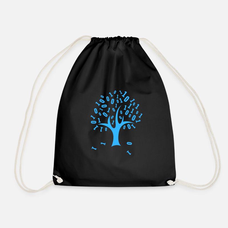 Binary code - Drawstring Bag - black