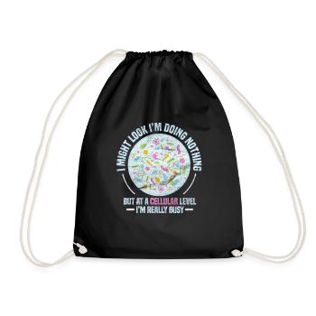 Biology biologist science bio laboratory gift - Drawstring Bag - black - Front