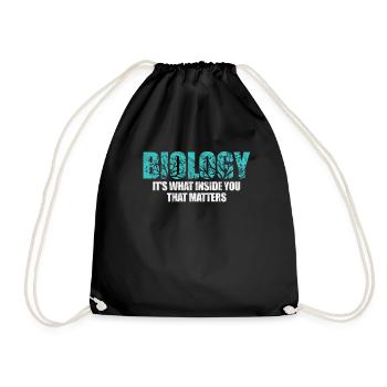 Biology science biologist laboratory bio gift - Drawstring Bag - black - Front