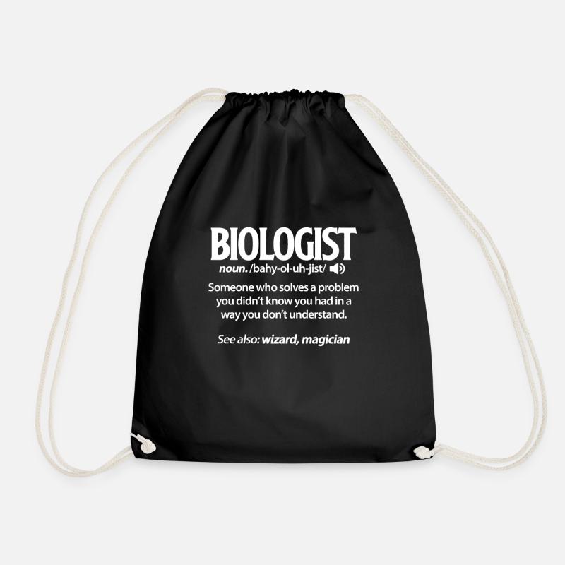 biologist - Drawstring Bag - black