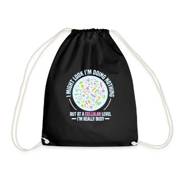 biology - Drawstring Bag - black - Front