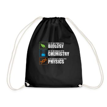 Physics biology chemistry - Drawstring Bag - black - Front