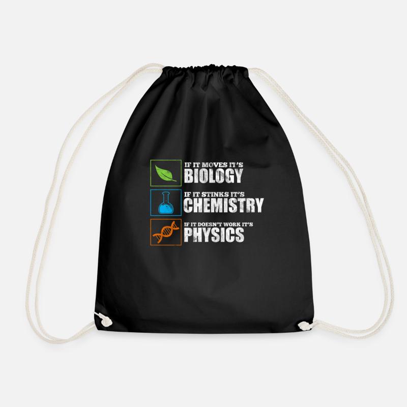Physics biology chemistry - Drawstring Bag - black