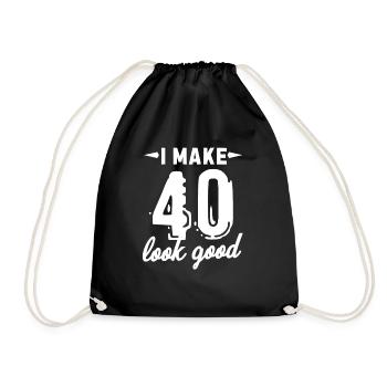 40th birthday 40 years 1970 forty gift - Drawstring Bag - black - Front