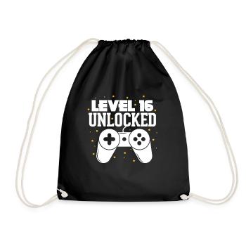 Niveau 16 Gaming Gift 16e anniversaire Gamer - Sac de sport léger - noir - Devant