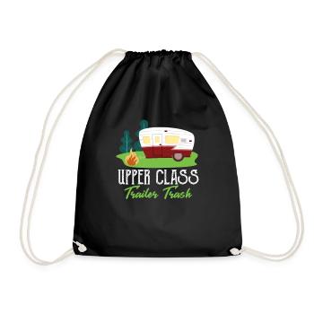 camping - Drawstring Bag - black - Front