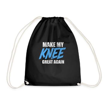 Knie Op Operation Verletzung Chirurgie Geschenk - Turnbeutel - Schwarz - Vorne