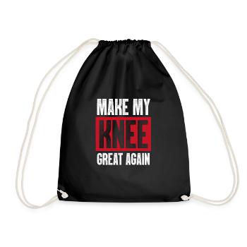 Knee op - Drawstring Bag - black - Front