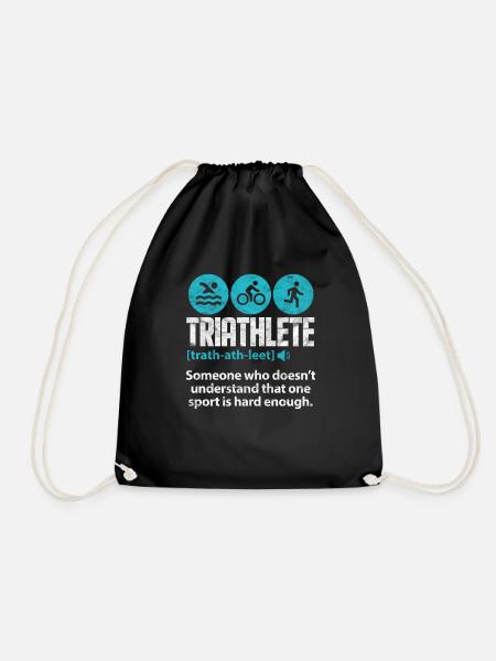 Triathlon Triathlet Laufen Schwimmen Geschenk - Turnbeutel - Schwarz