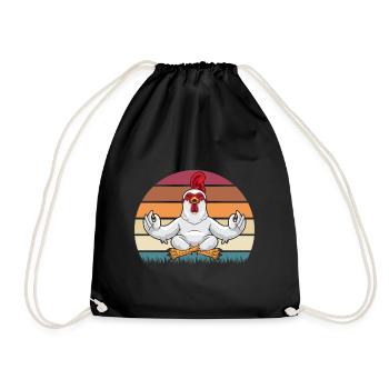 Yoga Huhn - Turnbeutel - Schwarz - Vorne