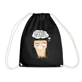 Chat fatigué drôle disant parodie humour sarcasme - Sac de sport léger - noir - Devant