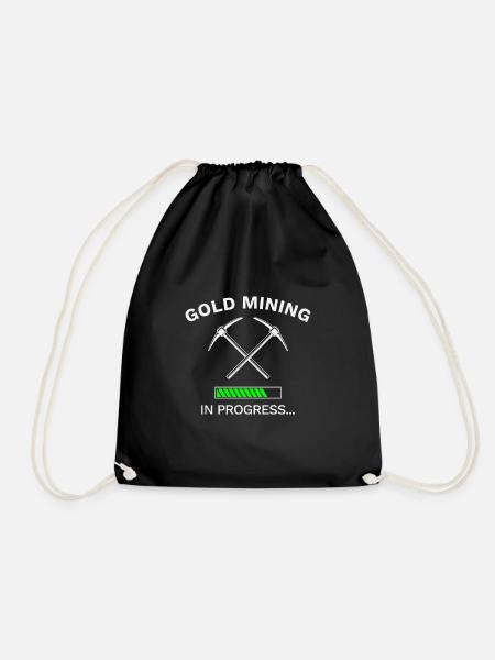 Goldwaschen Goldschürfen cooles Design - Turnbeutel - Schwarz