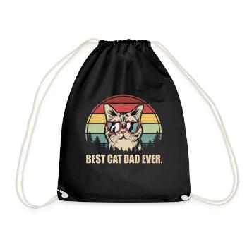 Best Cat Dad Ever Katzen Papa Lustig Geschenk - Turnbeutel - Schwarz - Vorne