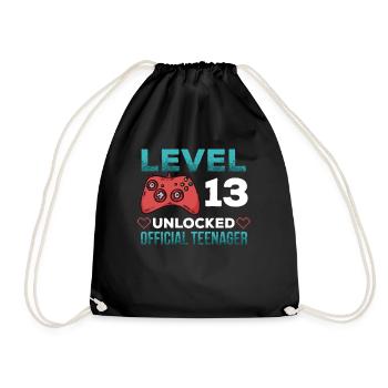 13. Geburtstag Gamer Level 13 Teenager - Turnbeutel - Schwarz - Vorne