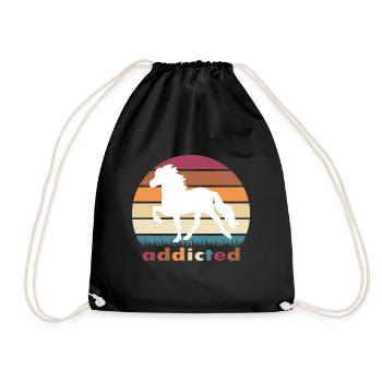 addicted Islandpferd - Turnbeutel - Schwarz - Vorne