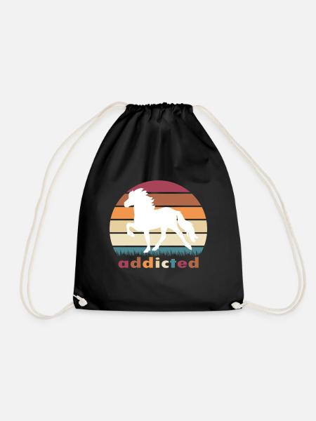 addicted Islandpferd - Turnbeutel - Schwarz