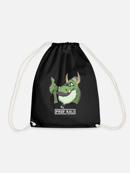 Kali Linux Computer Administrator Tux Dragon Head - Drawstring Bag - black