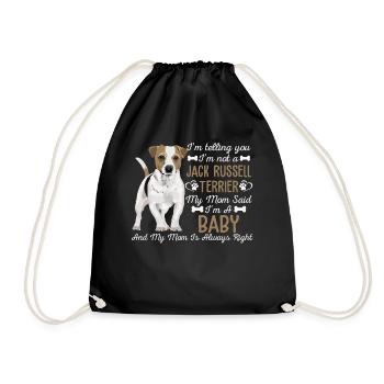 Jack Russell Dog Mom T Shirt - Drawstring Bag - black - Front