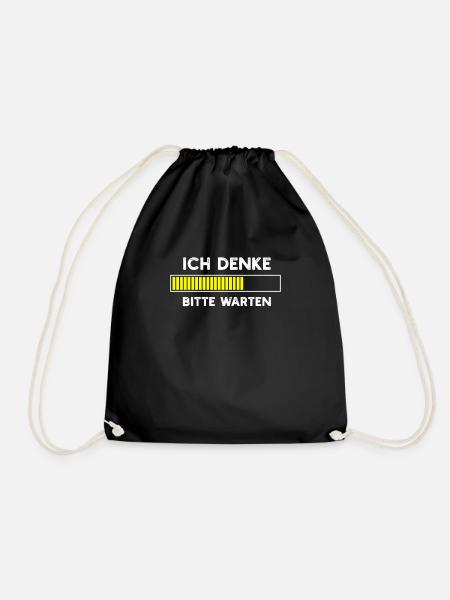 Ich denke Bitte warten - Turnbeutel - Schwarz