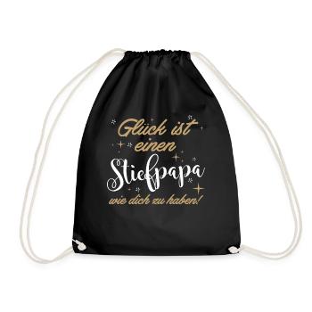 Glück Ist Ein Stiefpapa Wie Dich Zu Haben - Turnbeutel - Schwarz - Vorne