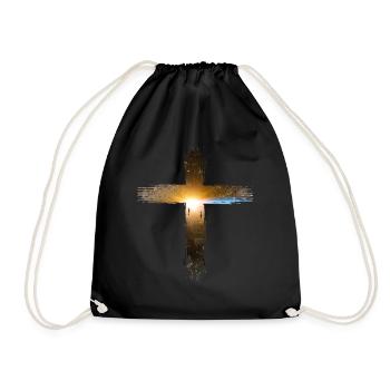 Cross God Faith Holy Spirit Sun - Drawstring Bag - black - Front