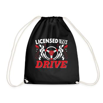 Driving license passed gift driving test - Drawstring Bag - black - Front