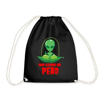 Alien Ufo Alien Aliens Area 51 - Drawstring Bag - black - Front