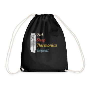 Mangez Sleep Harmonica Répétez Harmonica - Sac de sport léger - noir - Devant