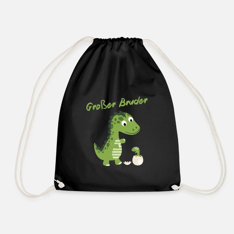 Großer Bruder - Geschenk Geburt Dino Junge - Turnbeutel - Schwarz